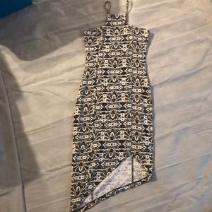 Express printed slit dress